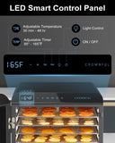 CROWNFUL Food Dehydrator Machine, 7 Stainless Steel Trays, Large Drying Space Dehydrated Dryer, Adjustable Timer and Temperature Control, Dryer for Jerky, Fruit, Meat, Herbs, 30+ Free Online Recipes