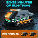 20V Cordless Leaf Blower, 150MPH Handheld Blower with 2 Batteries & Charger, Variable Speed Small Electric Leaf Blowers