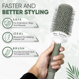 Round Brush, 45 mm/1.7 Inch Barrel with 2 Clips – Round Hair Brush with Flexible Nylon 66 Bristles Nano Ionic Heat Resistant Tech for Professional Curling, Styling & Shining Texture