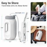 SPACEREST Portable Bidet for Home & Hotel use, Travel Bidet with Adjustable High Pressure & Flush Angle, IPX7 Waterproof, 1600mAh Electric Bidet for Women & Men with 2.5L Reservoir