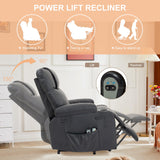 BRTHORY Leather Power Lift Recliner Chair for Elderly, with Massage & Heat
