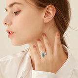 Oseew Natural Moss Agate Ring for Women 2CT Oval Cut 2 Pieces Engagement Ring Set 10K/14K/18K Solid Gold/Sterling Silve Personalized Wedding Leaf Vintage Bridal Promise Ring for Women