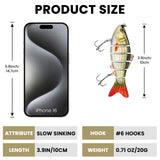 CharmYee Bass Fishing Lure for Freshwater and Saltwater Lifelike Fishing Lures Multi Jointed Swimbait for Bass Trout Crappie Walleye Pike Fishing Gifts for Men-3 Pack
