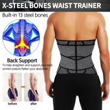 KIWI RATA Neoprene Workout Waist Trainer for Men Sweat Belt with Double Belly Straps, X-shape Steel Bones