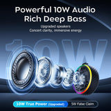 Kinglucky Shower Speaker Bluetooth Waterproof IPX7, Portable Magnetic Speaker with 360° Surround Sound 10W, Bluetooth 5.3, Mic & LED Light, Hook & Lanyard, 12H Playtime for Bathroom, Outdoor, Beach