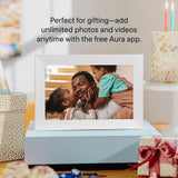 Aura HD Digital Picture Frame | Carver: The Best Frame for Gifting (Cool White, 10")