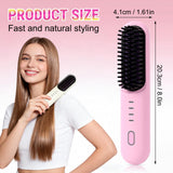 2026 Upgraded Cordless Straightening Brush with 30s Fast Heat, 4 Temperature Settings, Ionic & Ceramic Care, 4000mAh USB-C Rechargeable for Frizz-Free Styling (Beige)