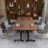 Modular Flip-Top Conference Room Table for 6–12 People, Mobile Training & Meeting Table for Office Classroom School