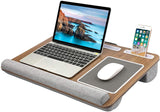 HUANUO Lap Desk - Fits up to 17 inches Laptop Desk, Brown Woodgrain