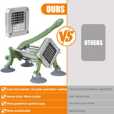 French Fry Cutter Commercial Grade, Heavy Duty Potato Slicer, French Fries Cutter for Sweet Potato, Carrot, Yam, Cucumbers with 3/8" 1/2" 1/4" and 8 wedge Stainless Steel Blade, Green