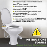 Terapaton RV Bidet for Camper Toilet, Non-Electric Toilet Sprayer Attachment with Dual Nozzles, Adjustable Pressure, Front/Rear/Self Cleaning, Upgrade for Trailer, Motorhome, RV Bathroom (Bamboo Knob)