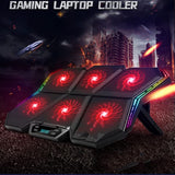 UMKLSW Gaming RGB Laptop Cooler 12-17 Inch Led Screen Cooling Pad Notebook Stand with Six Fan and 2 Port