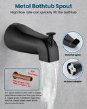 gotonovo 2 Handles Tub Shower Faucet Set,Bathtub Faucet Set with 6 Modes Handheld Spray Shower System with Tub Spout,Shower Head and Handle Set Shower Fixture Wall Mount Matte Black