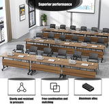6 Pack Conference Room Table,Mobile Conference Table on Wheels