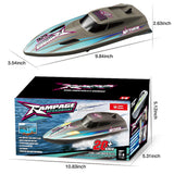 SVERTIBO Fast RC Boat for Adults, 20KM/H High Speed Remote Control Racing Boats, Self-Righting, 2 Batteries, 20+ Mins, 2.4GHz Pool & Lake Summer Toys Gifts (Brown)