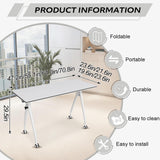 4 Pack Folding White Training Tables with Wheels,Conference Table,47.2in