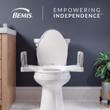 Bemis Assist Toilet Seat with Built-in Support Handles, Hinges Never Loosen, Fits Round and Elongated