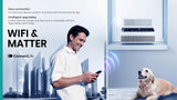 Hisense 8,000 BTU Smart Inverter Window Air Conditioner Easy Install Bracket, Up to 350 Sq Ft, Ultra-Slim Profile, 3 Speed, 700W, 4‑Way Air Direction HLAW0825TW (Renewed)