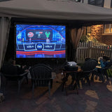 lejiada Giant 180 inch Projector Screen with Stand (Requires 14FT Space), 15FT Massive Outdoor Movie Screen 4K HD Front/Rear Projection, Foldable Anti-Crease Theater Screen with 2 Sandbags & Bag