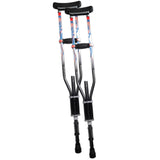 York Nordic - Spring Cushion Crutches Perfect for Sports Injuries and Travel - Heights 4'7" to 6'6" - Adjust Down to 22" for Travel