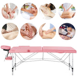 Yaheetech Massage Table with Rolling Stool & Adjustable Salon Chair Aluminum Massage Bed Swivel Stool Waxing Table Physical Therapy Bed
