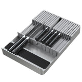 NIUXX Knife Drawer Organizer, Large Capacity In-Drawer Knife Block Set Holds 20 Knives and 1 Sharpening Steel (Not Included), Suitable for Knife Organizer for Kitchen Drawer