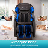 Massage Chair,Full Body Zero Gravity SL Track Massage Chair Recliner Chair with Smart Large Screen Bluetooth Speaker Built-in Heat Therapy Foot Roller Air Massage System for Home Office,Grey