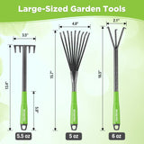 6-Piece Garden Tool Set, Heavy Duty Gardening Hand Tools with Soft Rubber Handle, Including Trowel, Rakes