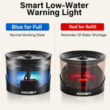 DEEIPET 2.2L/74oz Bubbling Cat Water Fountain, 360° Drinking Area, 24H Oxygen-Rich Flow, Replaceable Pump & BPA-Free ABS, LED Auto Shut-Off Pump, Ultra Quiet USB Adapter, for Cats & Small Dogs