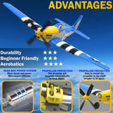 LEAMBE 4 Channel RC Plane, Ready to Fly Aerobatic Aircraft, Easy Control for Beginners, P51 Mustang RC Airplane for Adults Blue