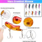 66pcs Fishing Lures Spinner Baits, Trout Bass Salmon Walleye Lures Kit with Treble Hooks Rooster Feather Tail, Assorted Spinnerbait Spoons Minnow Swim Bait for Freshwater Saltwater Fishing