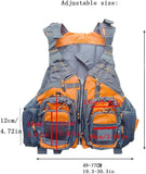 Multifunctional Kayak Life Jackets for Adults - Fishing, Multi Pocket Portable Detachable Clothing with Floating Material Breathable Life-Saving Rock Fishing (Grey)