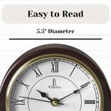Mantel Clock Battery Operated - Wooden Mantle Clock - 15x7.5 - Silent, Made of Real Wood & Easy to Read - for Living Room Decor Above Fireplace Mantel, Office, Shelf, Table & Home Décor Gift