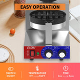 HTTSICHI Commercial Waffle Maker - Belgian Waffle Maker w/Non-stick Baking Pan and 550℉ Heating, 1200W Rotating Waffle Iron for 1.2" Thick