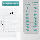 Sorbus 144 Sq. Ft. Wood Grain Floor Tiles Foam Mat EVA Interlocking Mats Tile 3/8-Inch Thick Flooring Wood Puzzle Exercise Mats w/Borders - Home Playroom Basement, Apartment, Trade Show, Baby, Dance