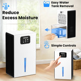 OWAAE Dehumidifier, 1000 sq.ft Quiet Dehumidifiers for Home Bedroom Bathroom Basement with 95oz Water Tank, Sleep Mode, Auto Shut-Off 7 Colors LED Light, White