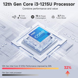 NIMO 15.6" Laptop, Intel 6 Cores I3-1215U 32GB RAM 1TB SSD (Up to 4.4GHz, Beat R5 7520U), 65W Fast PD 180° Viewing Wi-Fi 6 Backlit Keyboard Computer for Business Work Creator Student Study and Home