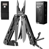 WOBANK Multitool, 16-in-1 Stainless Steel Multi Tool Pliers with Adjustable Hex Wrench, Damascus Pocket Knife, Nylon Sheath for Survival, Camping and Hunting, Hiking, Simple Repair