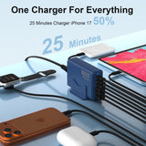 Newdarren 165W Charging Station, 6 Port Desktop Charger, 3 Ports 40W Blue