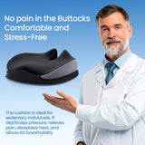 Benazcap Large Seat Cushion for Office Chair Memory Foam Coccyx Pain Relief Cushion Pillow for Back Support Non-Slip Seat Pad