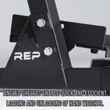 Rep Fitness Dumbbell Rack | 3-Tier Compact Holder | Fits Sets 5-50 lb | Weight Storage Stand | Rubber Hex Organizer | Free Weights Shelf | Heavy Duty Steel Frame | Gym Equipment for Home (Matte Black)
