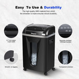 58 dB Paper Shredder for Home Office, 15 Sheet, P-4 Cross Cut Shredders with 5.8 Gallons Bin Shreds CD, Credit Card Wingwise