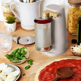 Electric Can Opener, Auto-Turn, Knife Sharpener, Bottle Opener, Easy-Clean, Corded, One-Touch, Stainless Steel Blade (Porcini Taupe)