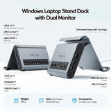 USB C Docking Station Dual Monitor 4K, Laptop Stand Dock for Home & Office