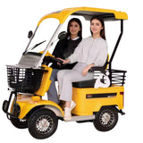 Electric Golf Cart Passenger Cruiser, with Extra Large Capacity Storage Trunk, 50-Mile Range (Yellow-800W60V30AH-Lithium)