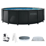 INTEX Ultra XTR 18 ft x 52 in Above Ground Pool Set, Round Swimming Pool with Steel Frame, 2100 GPH Sand Filter Pump, Ladder, Cover, & Ground Cloth