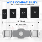 AboveTEK Tablet Stand Holder, Stylish Aluminum iPad Stands, Foldable 360° Swivel iPad iPhone Table Stand Holder fits 4-11" Tablets/Smartphones for Kitchen Bedside Office POS Showroom Reception (White)