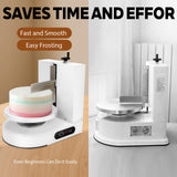 Cake Icing Machine 200W Automatic Cake Frosting Machine with LCD Display, Professional Cake Decorating Machine Cake Turntable for 4-12 Inch Cakes, for Cake Dessert Food Shops 60-320rpm (White)