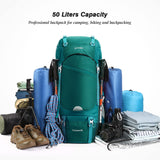 HOMIEE 50L Hiking Backpack Travel Bag Waterproof Camping Rucksack with Rain Cover Lightweight Backpacking