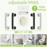 Jesosia Toilet Safety Rails for Seniors - Adjustable & Foldable Medical Toilet Safety Frame - Heavy Duty Stand Alone Toilet Handles Support for Elderly Disabled & Handicap - Fits Most Toilets (380 lb)